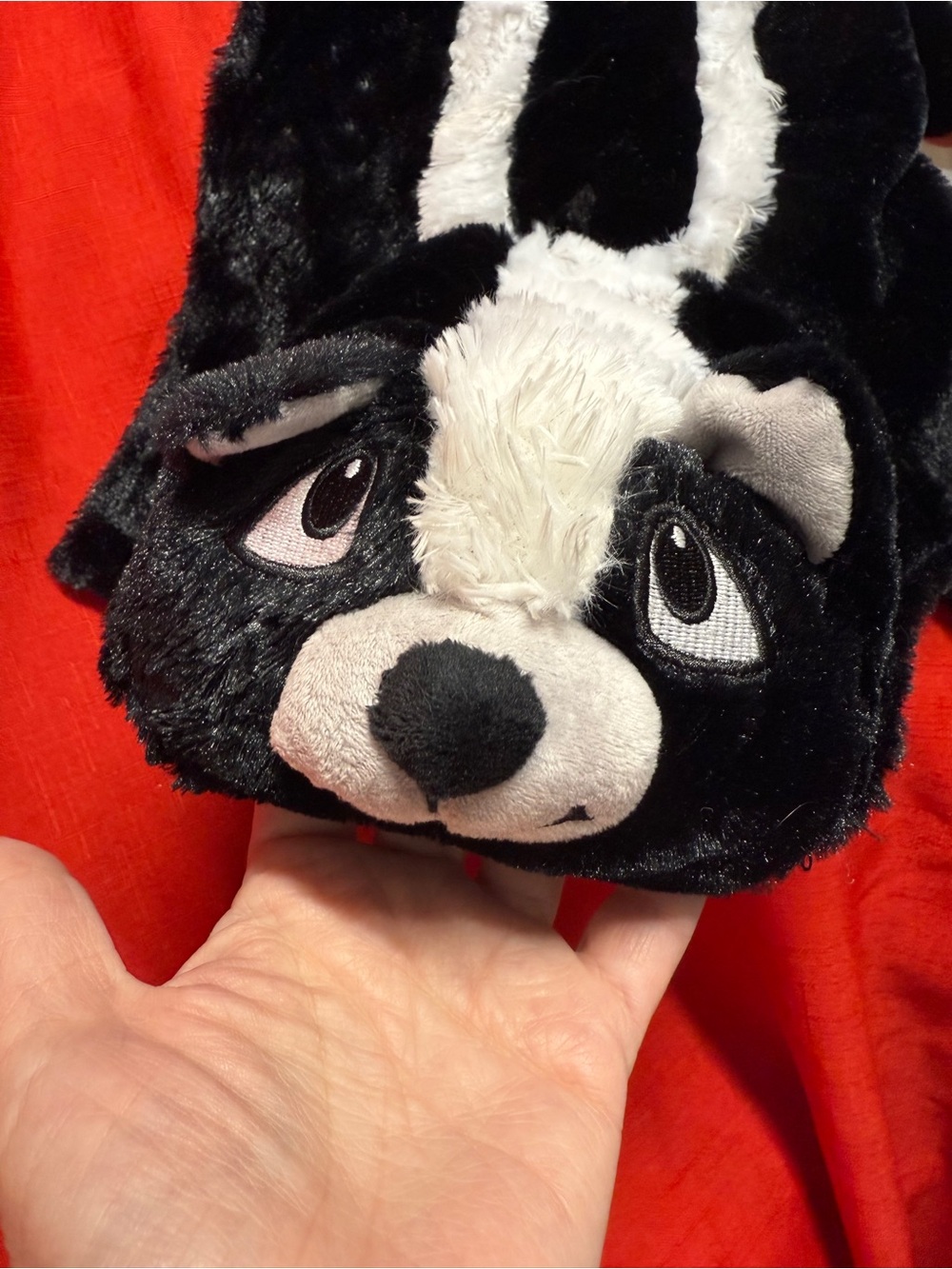 Black & White Plush Skunk Dog Halloween Costume Sz M